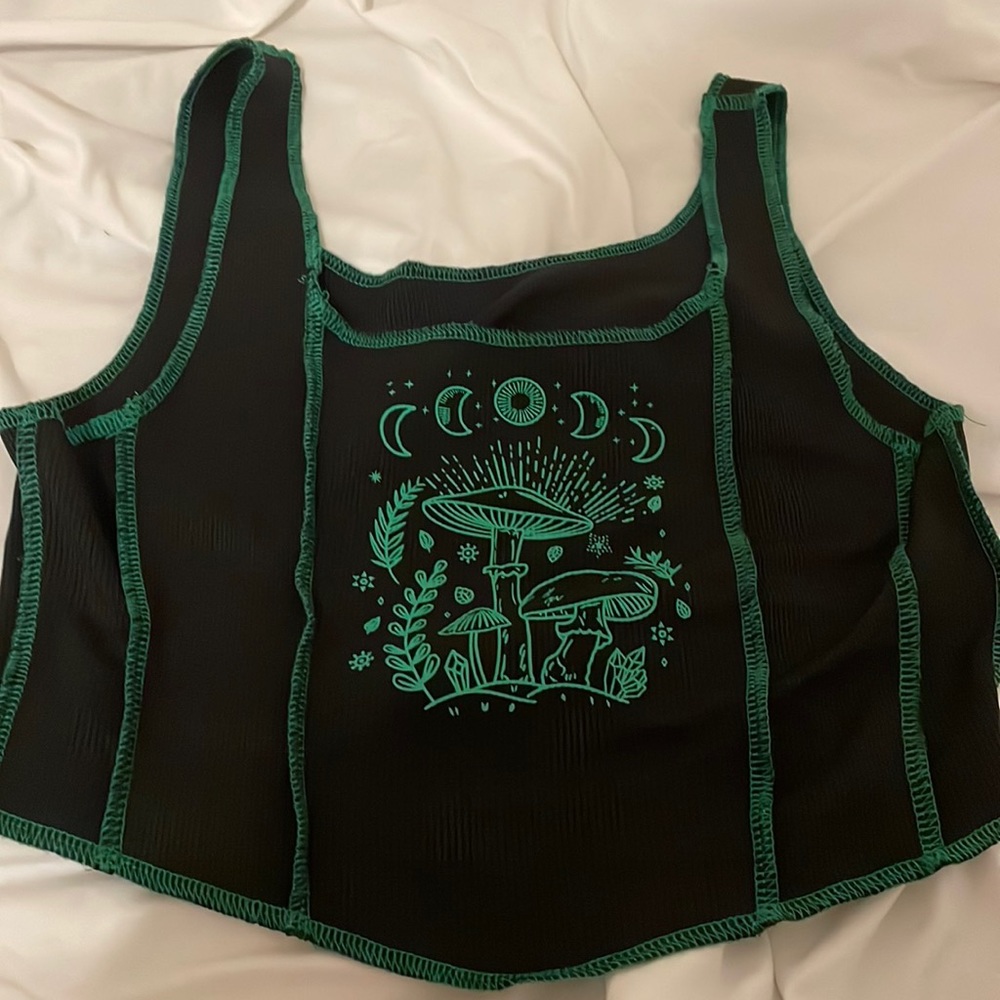 Cropped mushroom tang top